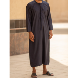 Emiratischer Qamis Marineblau - Baumwolle