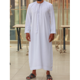 Qamis Emirati Weiß - Baumwolle