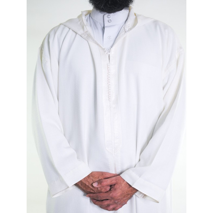 Djellaba marocaine blanc en lin