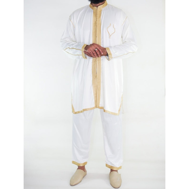 Jabador Mann 2 Teile - Off-White und Gold