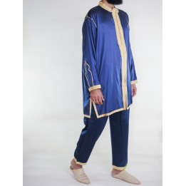 Jabador homme 2 Pièces - Bleu Marine broderie dorée