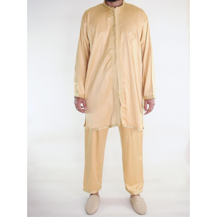 Jabador homme 2 Pièces - Moutarde avec broderie