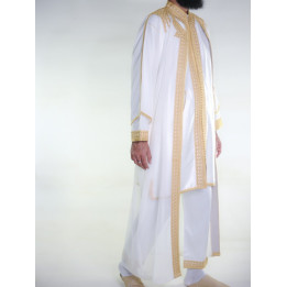 Jabador homme 3 Pièces - Blanc cassé et Doré
