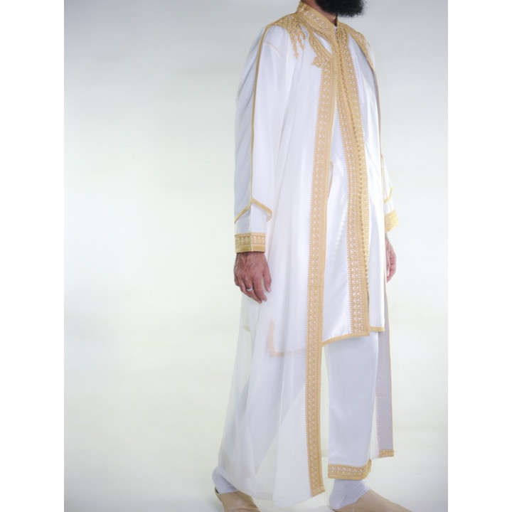 Jabador Mann 3-teilig - Off-White und Gold