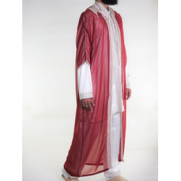Jabador homme 3 Pièces - Blanc cassé et grenat