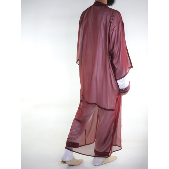 Jabador homme 3 Pièces - Blanc cassé et Bordeaux