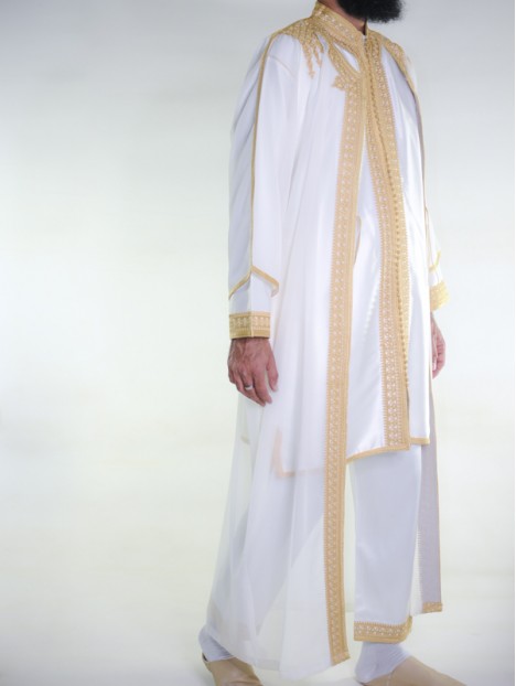 Jabador homme 3 Pièces - Blanc cassé et Doré